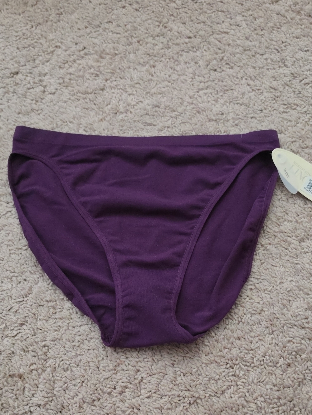 NWT Nordstrom Lingerie Seamless Hi-Cut Purple Brief Sz L